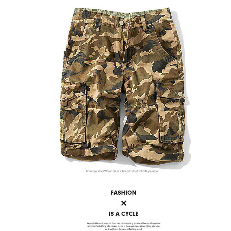 Mens Army Camouflage Shorts Cargo Shorts Half Pants Summer Casual Shorts