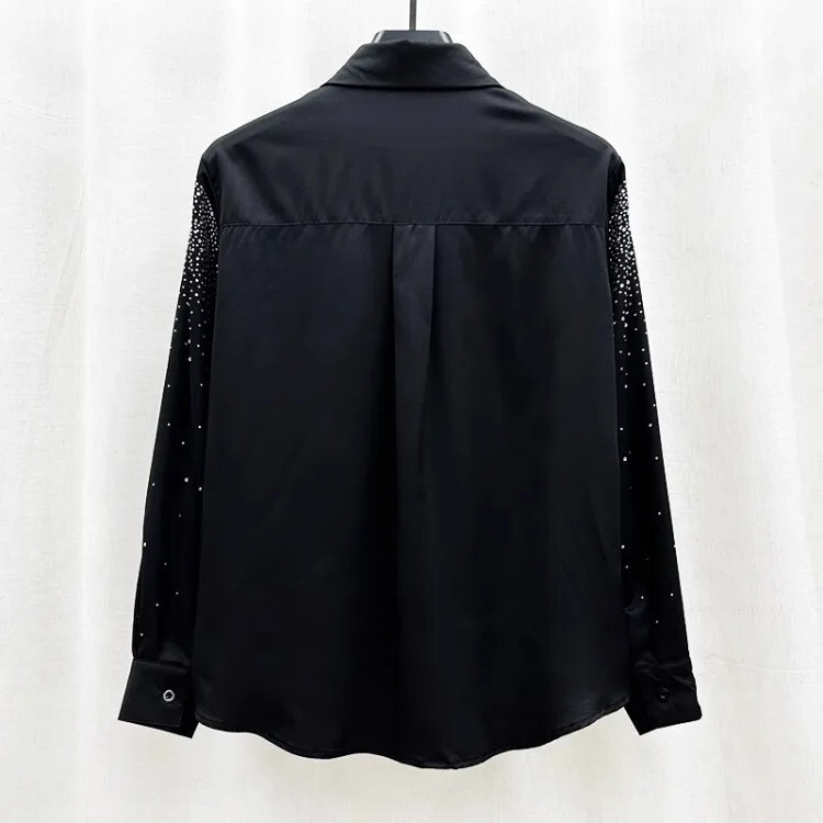 Men Luxury Fashion Trend Starry Sky Diamonds Rhinestone Casual Button Down Shirt