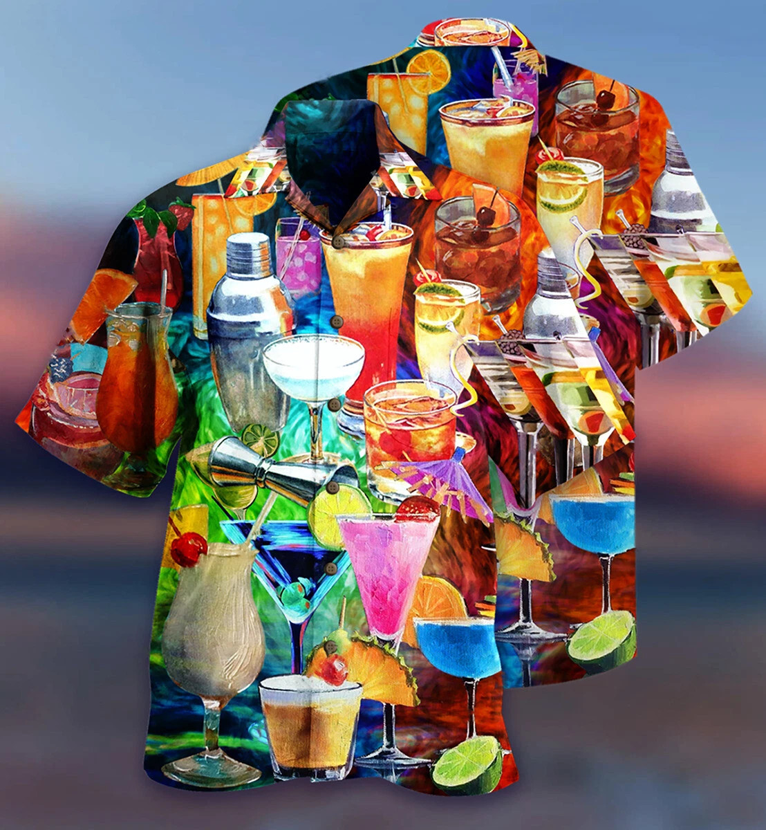 Cocktail Fruit Hawaiian Shirt Cocktail Drink Hawaii 3D Summer Beach Shirt for Me