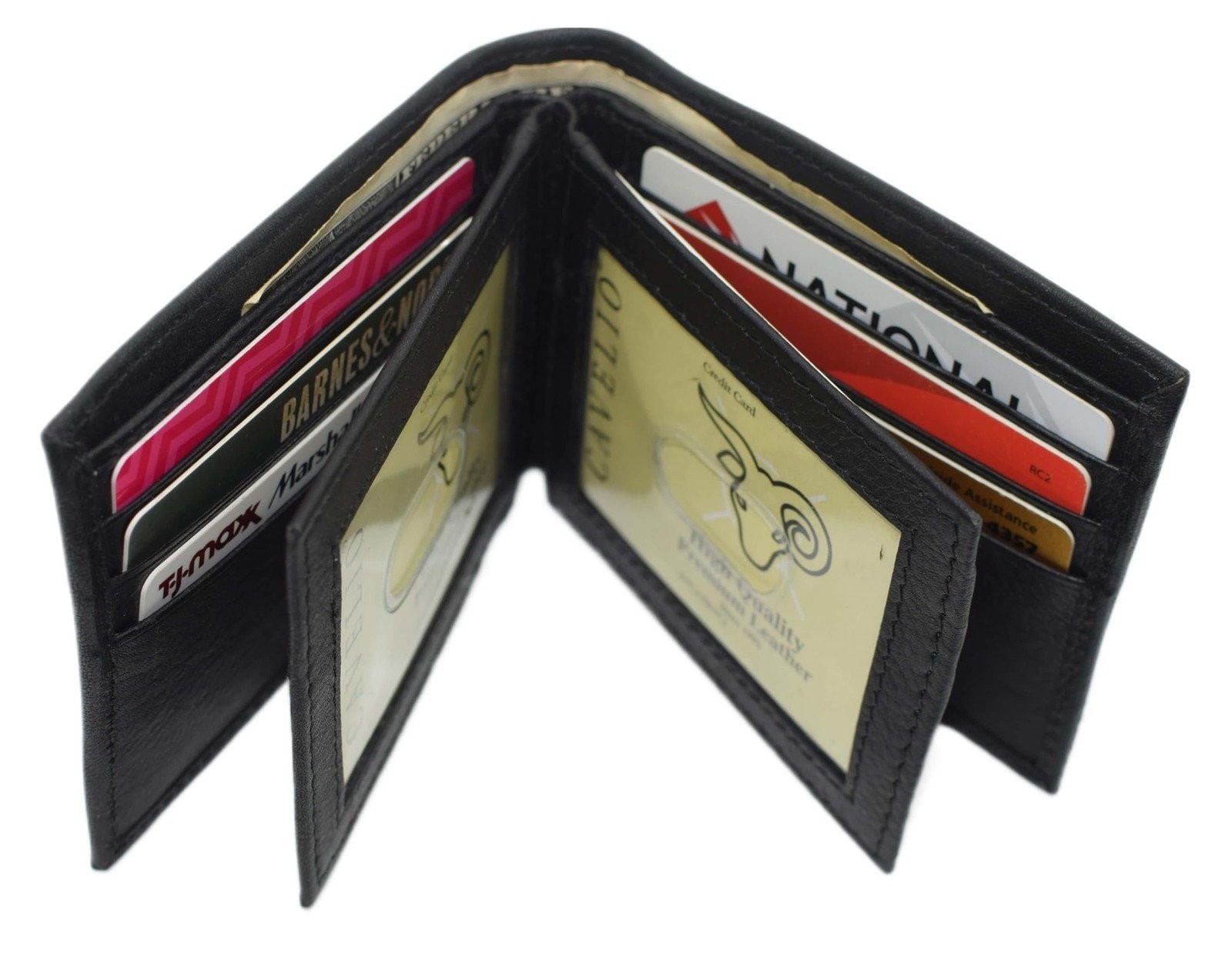 Mens Wallet RFID Genuine Leather Bifold Wallets For Men, 3 ID Windows 12 Card…