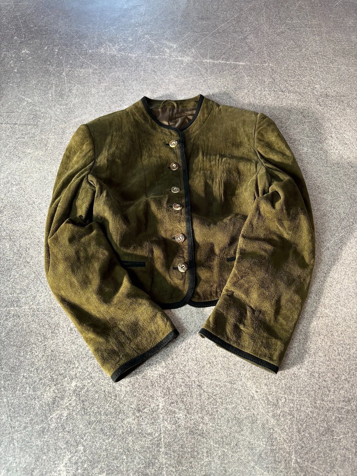 VTG Cropped Napoleon Military Suede Jacket Miyake Stlye! PPFM Mad Punk Vibe
