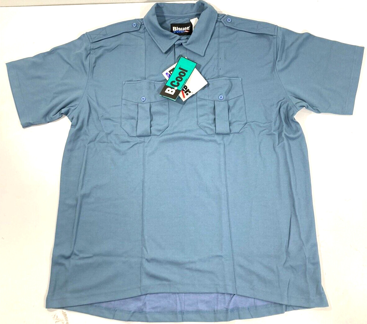 NEW BLAUER STREETGEAR 8130 SHORT SLEEVE KNIT SHIRT MEDIUM BLUE 3XL REGULAR