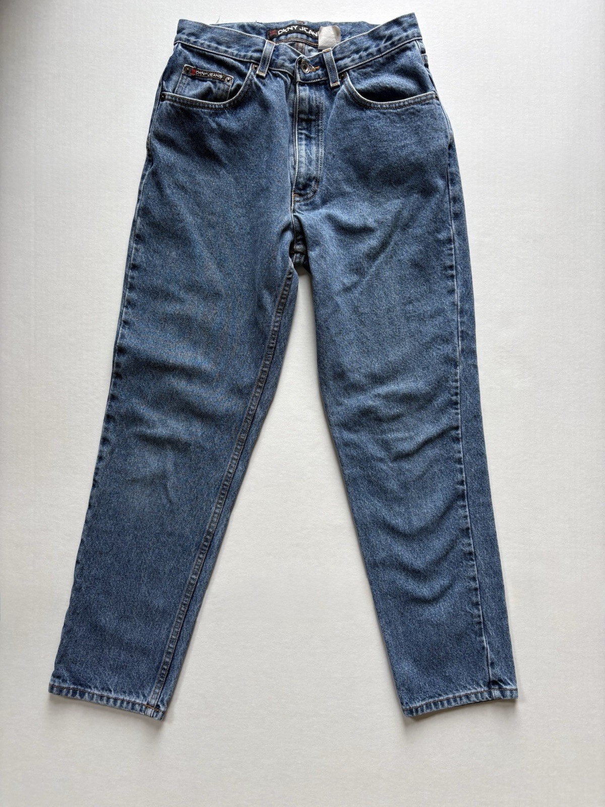Vintage 90s DKNY Jeans Size 8 Inseam 28 Made in USA High Rise Straight Leg Blue