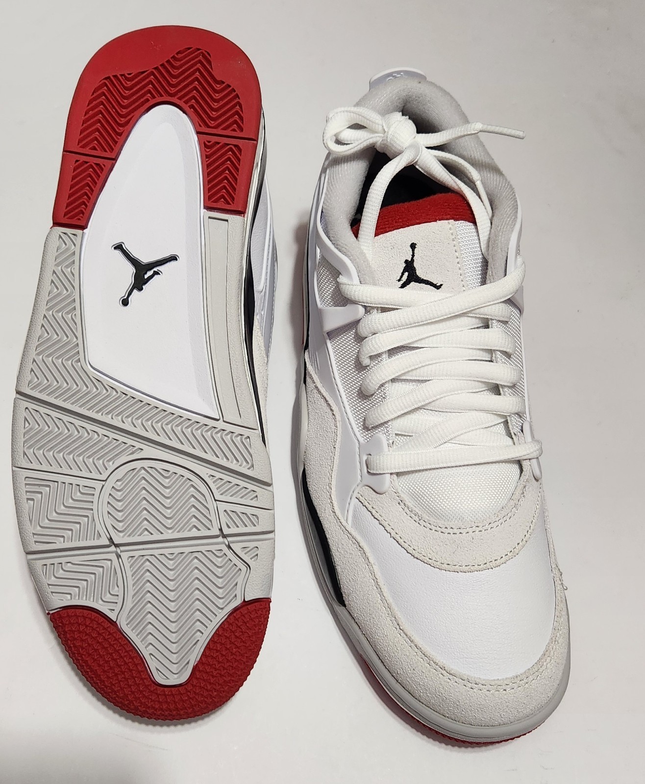 Nike Air Jordan 4 RM White Varsity Fire Red Black Shoes FQ7939-102 Men’s Size 11