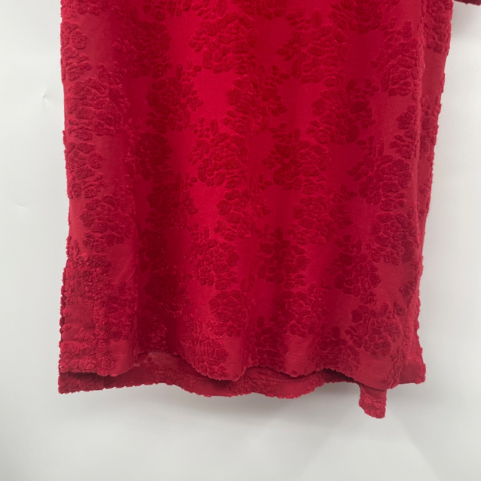 Wallpapher Womens Textured Pullover Top Cap Sleeve Red Size Small