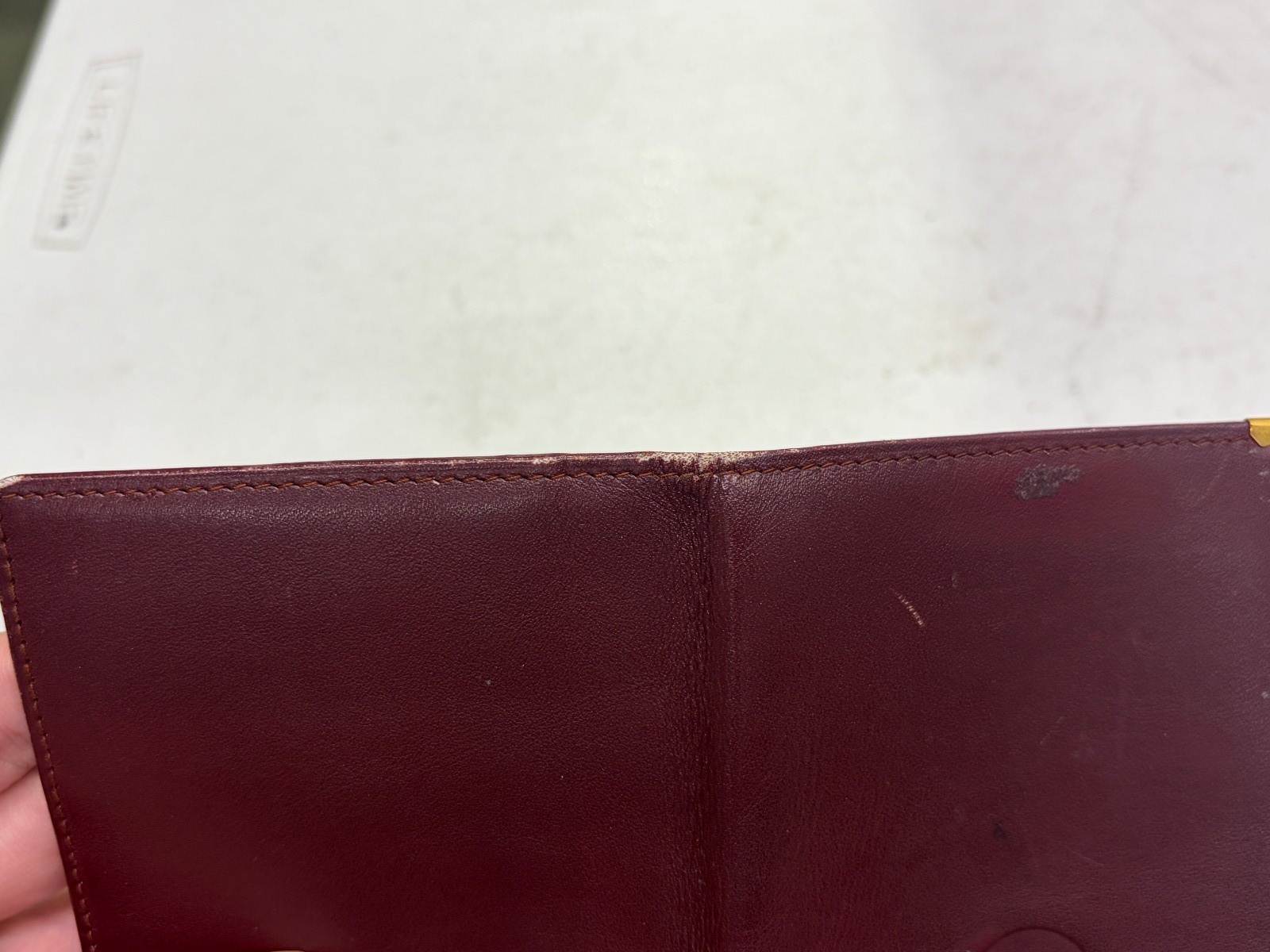 Cartier Leather Long Bifold Wallet in Burgundy / Pre-Owned