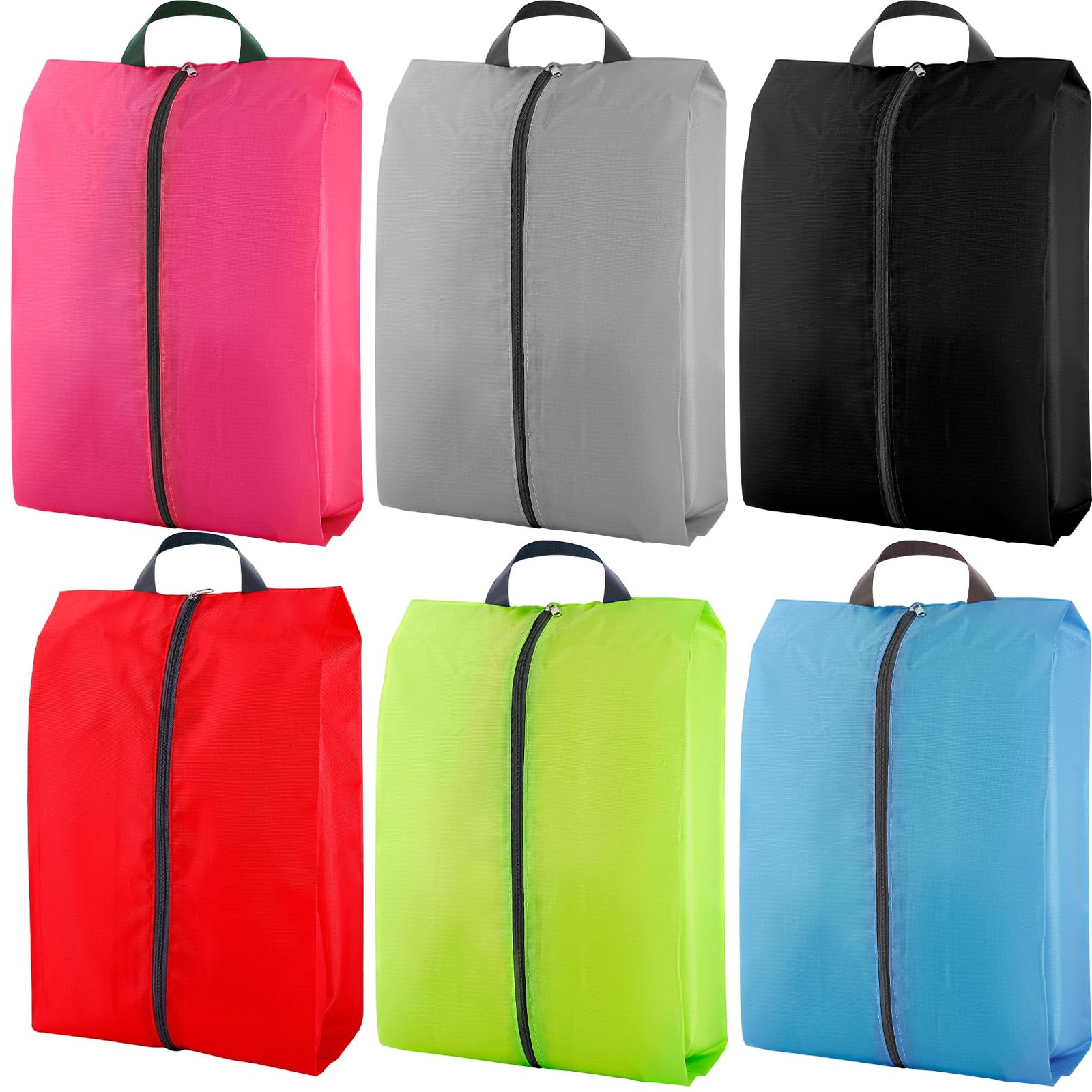 Enjamyo 6 Pcs Travel Shoe Bags Set with Zipper and Handle, 36*27, colorful