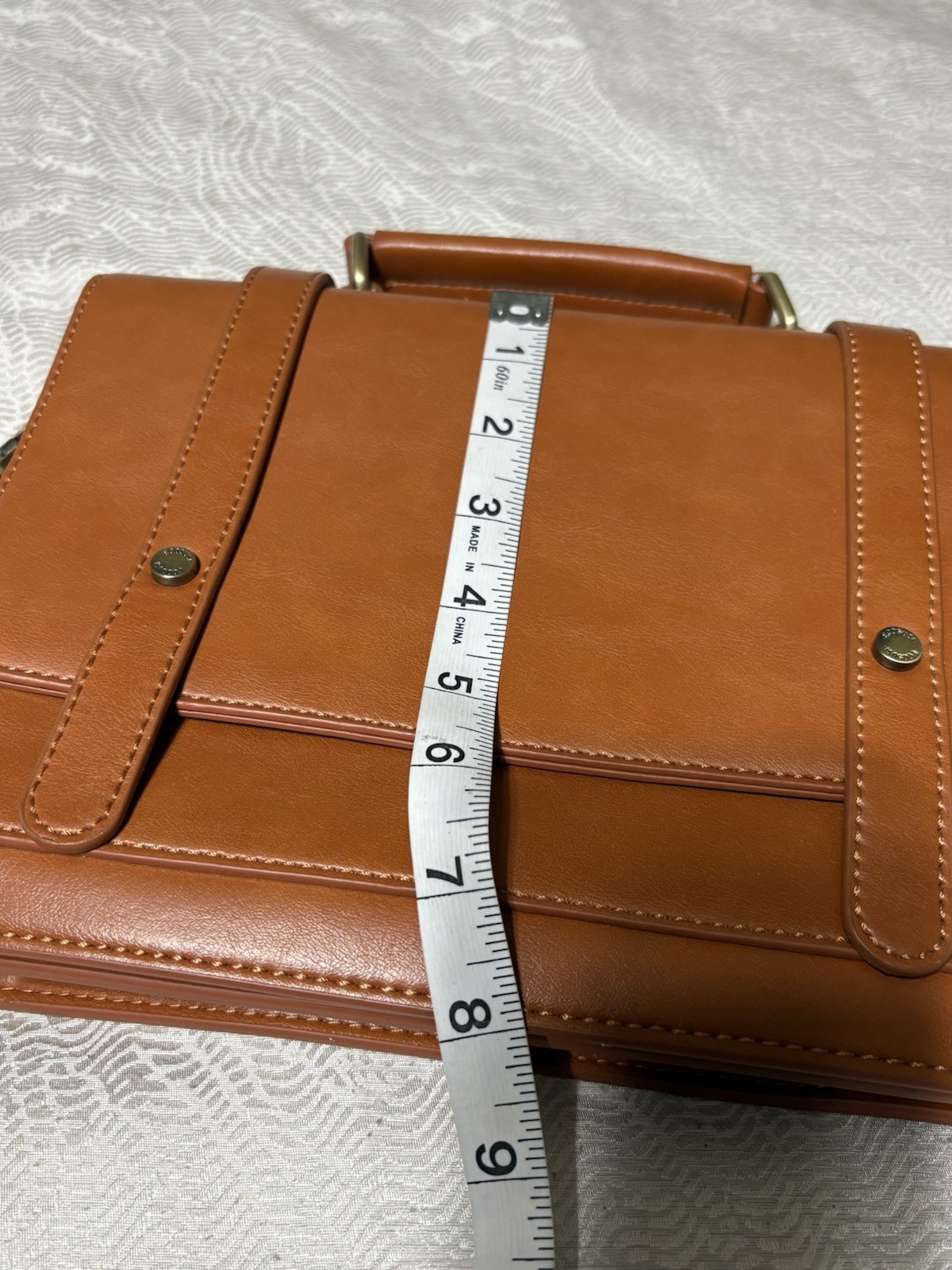 ECOSUSI Brown FAUX Leather messenger bag