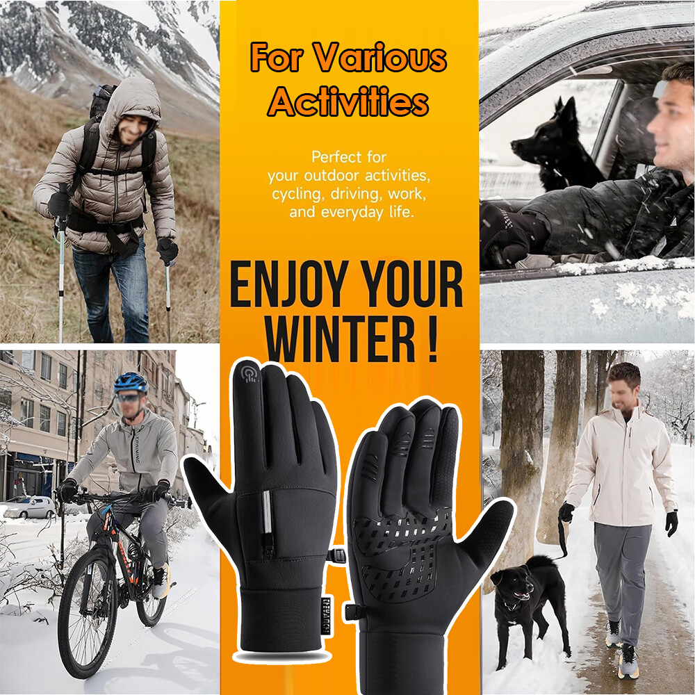 Winter Touch Screen Gloves Windproof Waterproof Men Women Cycling Full Finger