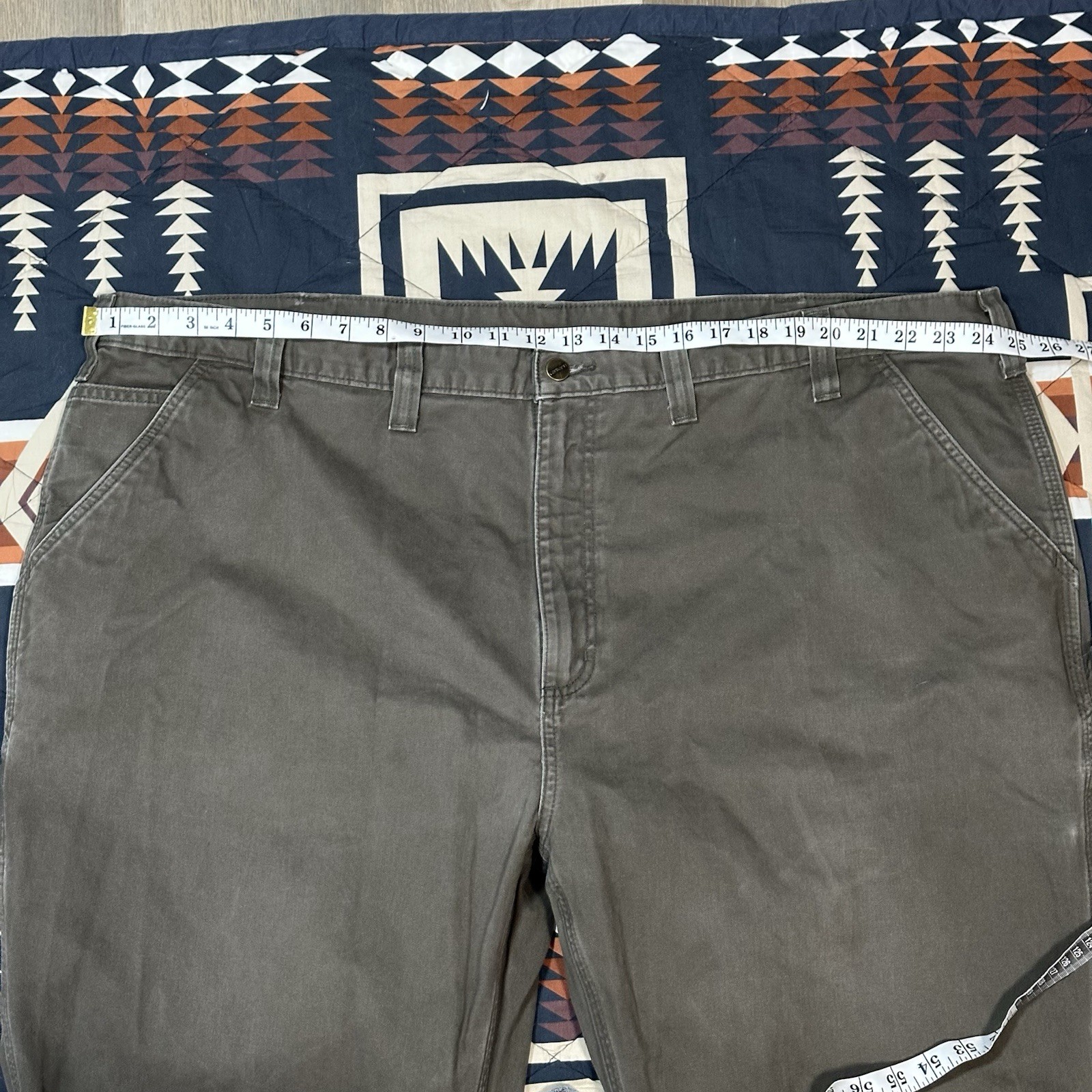 TWO Carhartt Relaxed Fit Carpenter Work Pants 50 X 32 Brown