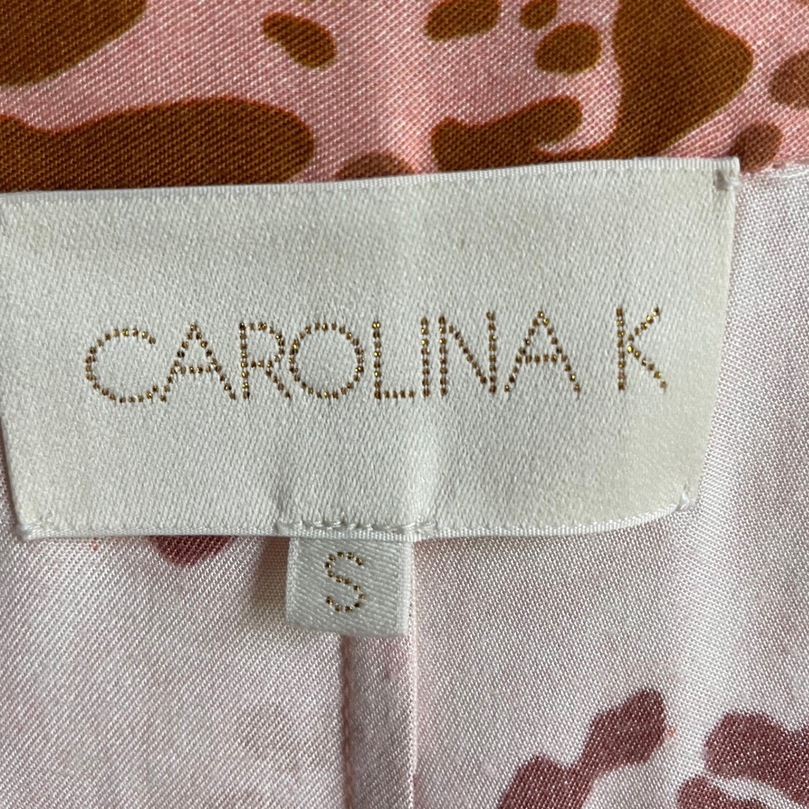 Carolina K Pink Leopard Wide Leg Palazzo Pants Size S Resort Flowy Boho Luxury