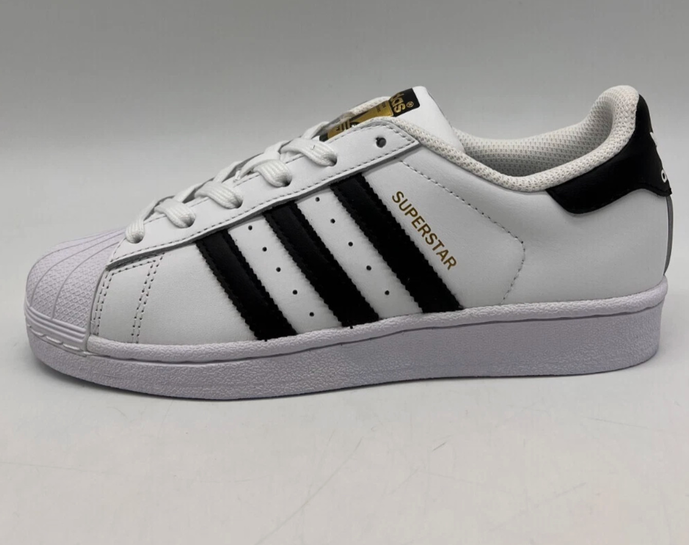 adidas Superstar J White w/ Black Shell Toe Kids Sneakers C77154