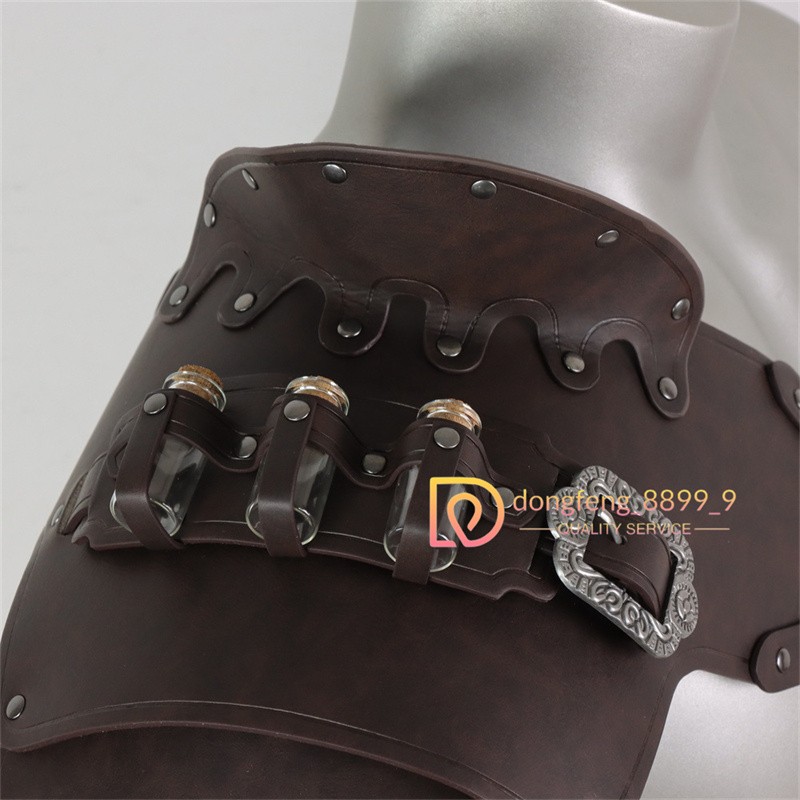 Medieval Vintage Artificial Leather Cosplay Knight Armor Pauldron PU Chest Strap