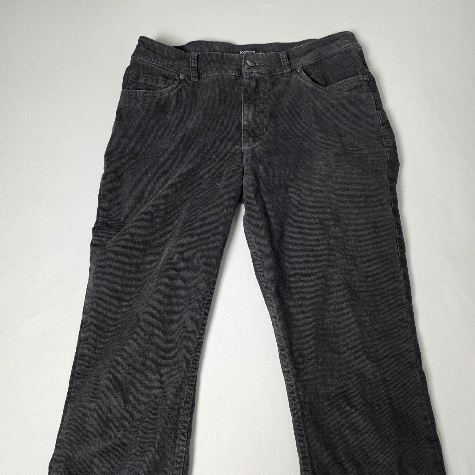 Toad&Co Corduroy Pants Womens 8 Charcoal Grey Organic Cotton Hemp Straight Leg