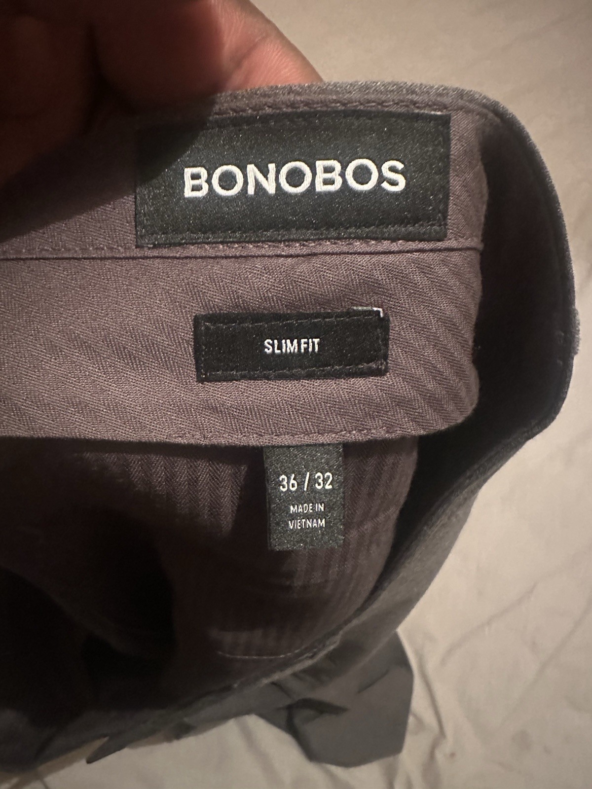 BONOBOS Dark Gray Slim Fit Dress Pants