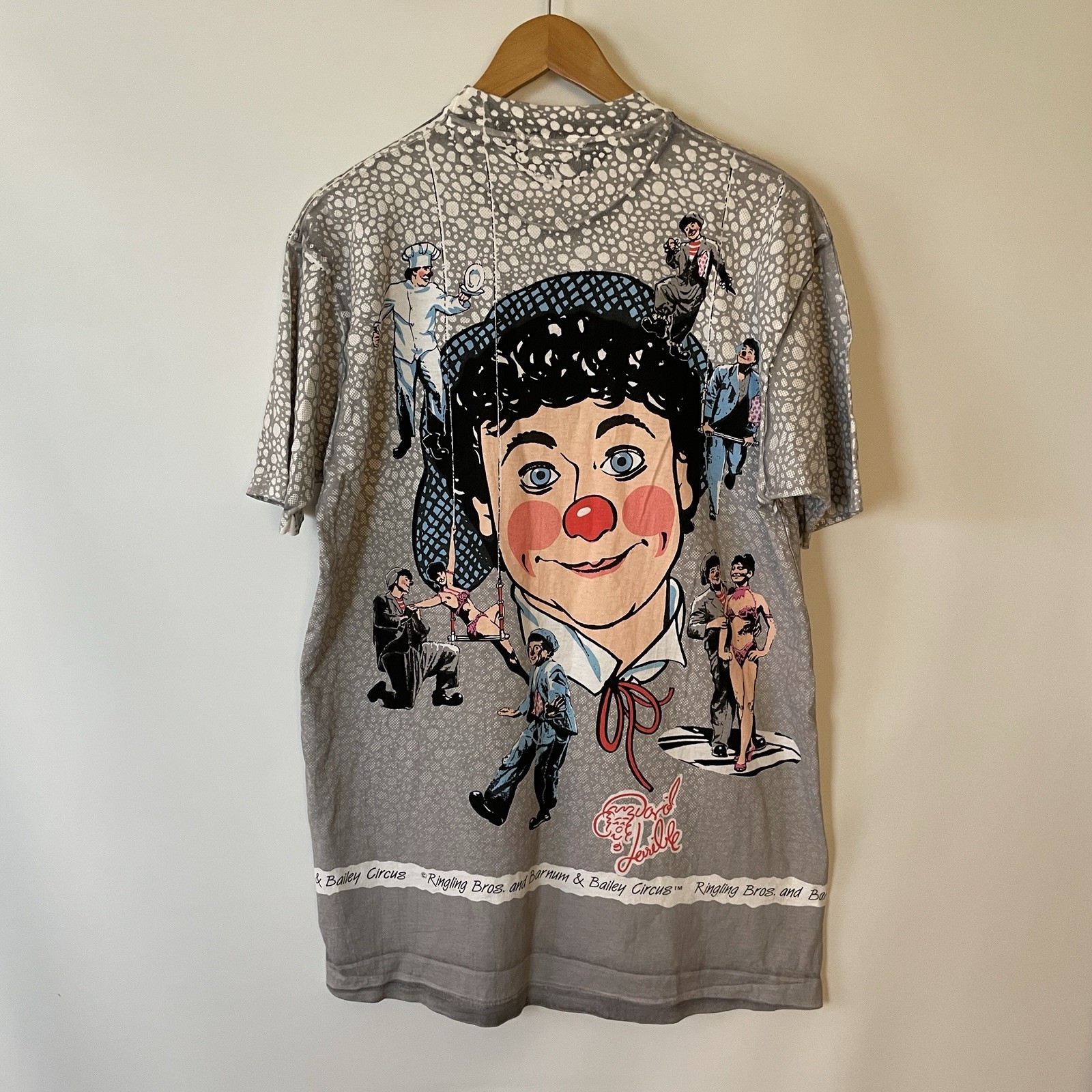 Vintage 90s Clown David Larible Ringling Bros. All Over Print (AOP) T Shirt