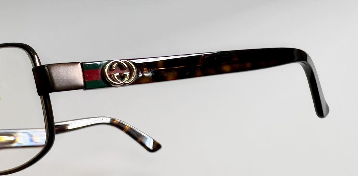 Gucci GG2893 X6D Brown Havana Metal Tortoise Eyeglass Frames Italy 50-15-135
