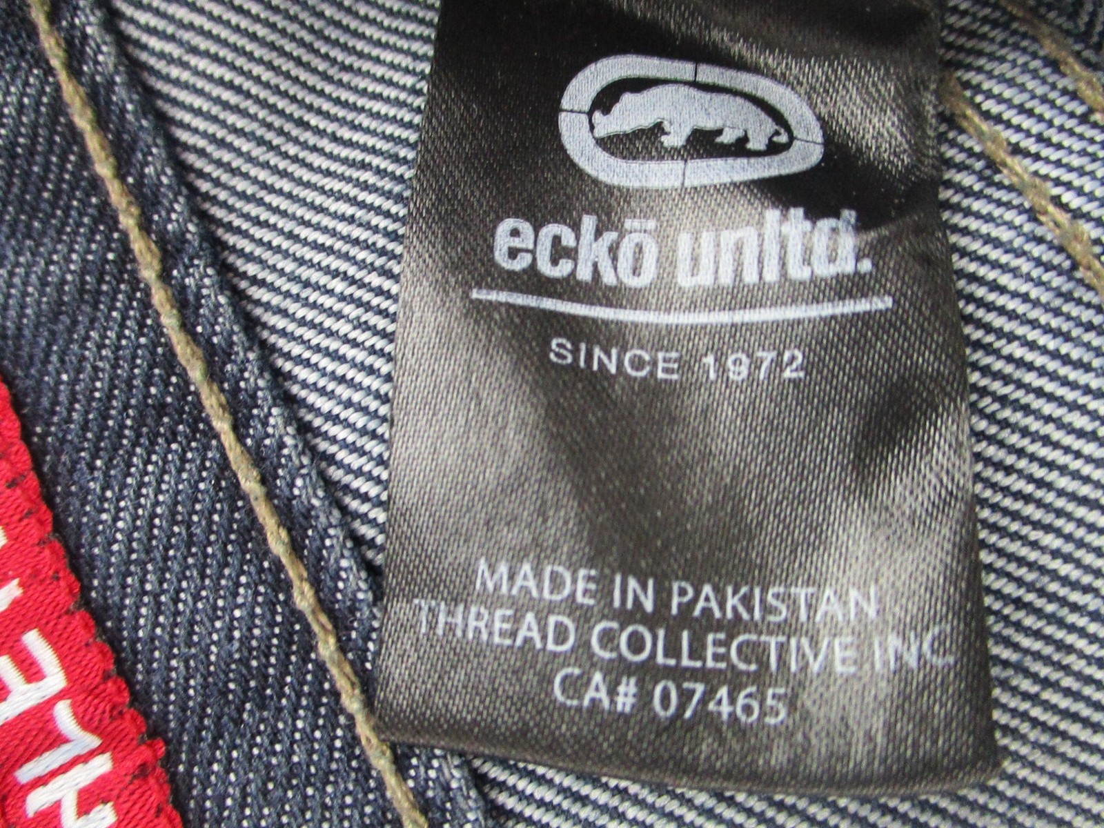 Ecko Unltd Jeans Mens 38 Dark Wash Athletic Fit Rhino Logo Back Pocket