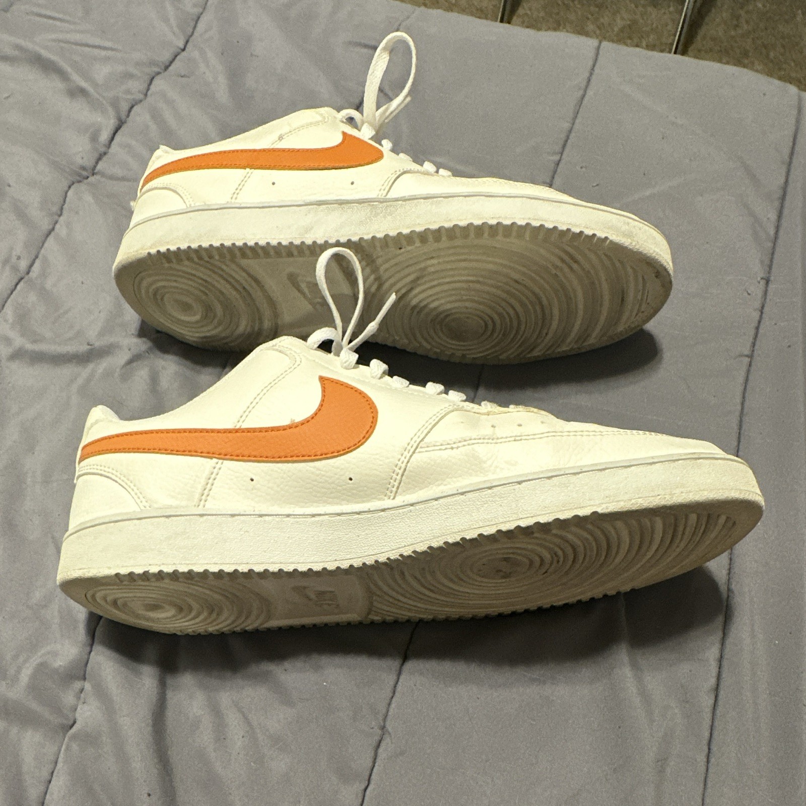 Nike Court Vision Men’s Low-Top Lace-Up Athletic Sneaker White/Orange