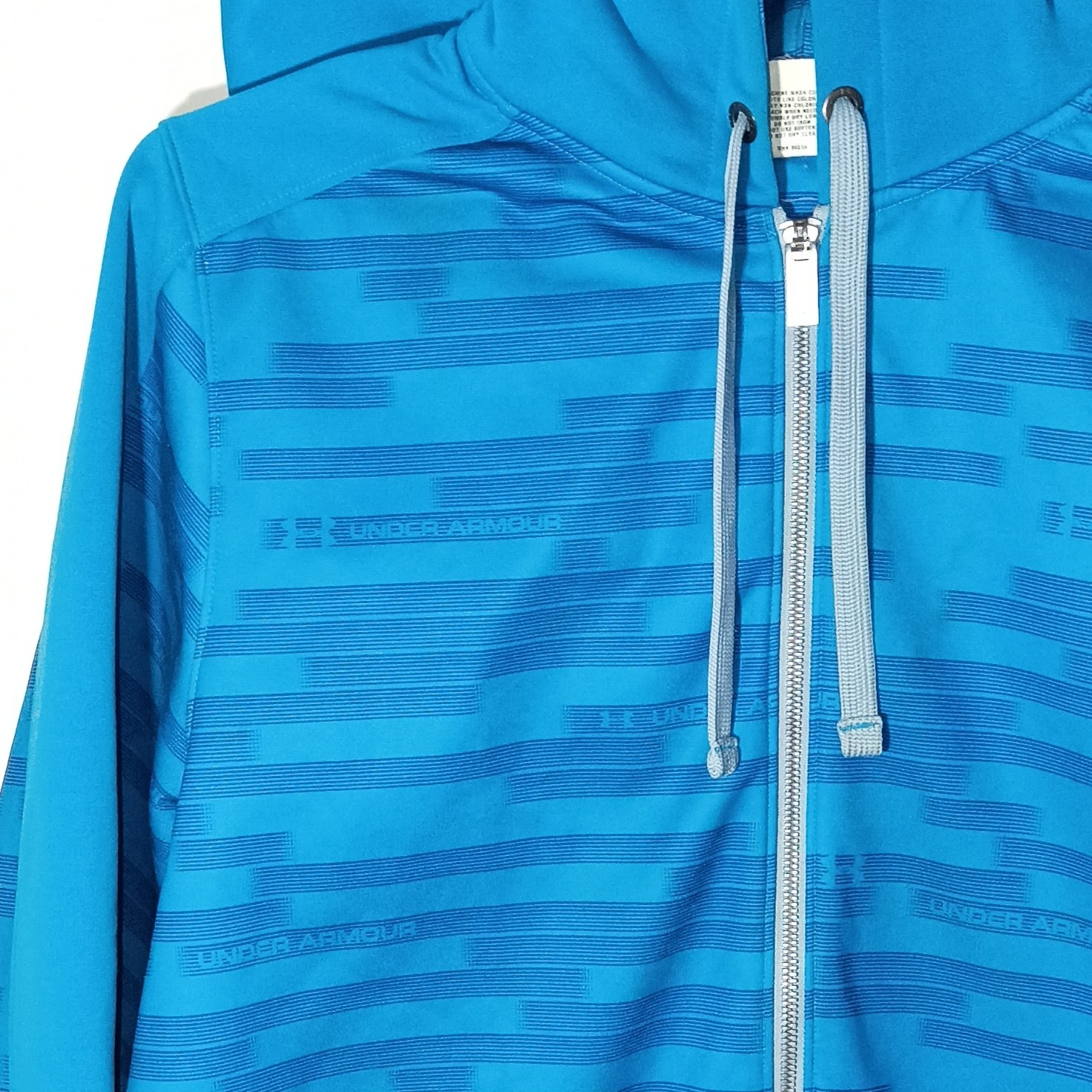 UNDER ARMOUR MENS LOOSE FIT BLUE STRIPE FULL ZIP HOODED JACKET SIZE LARGE