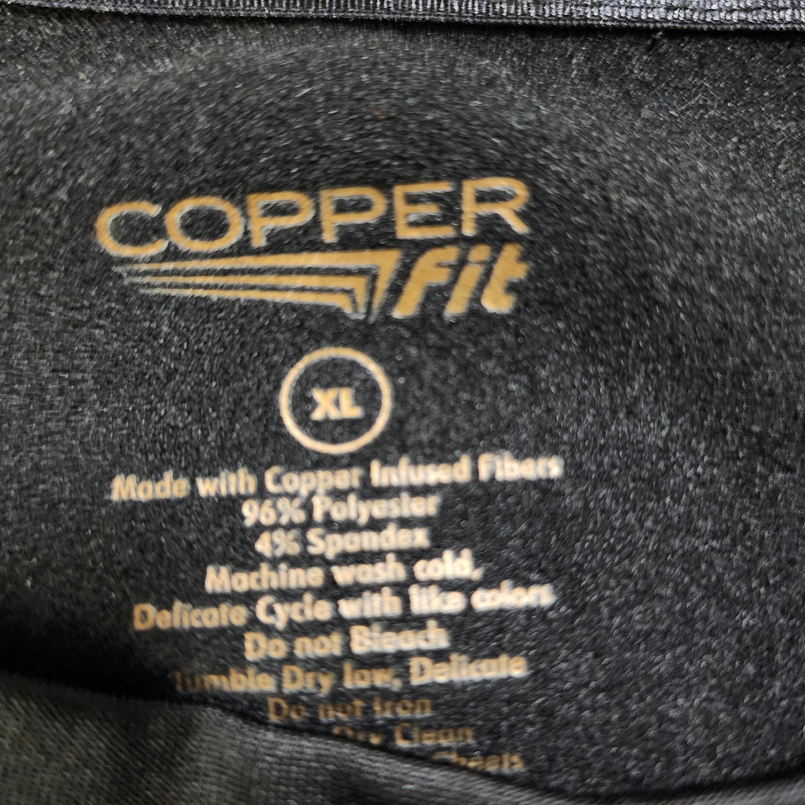 Copper Fit Black Stretchy Long sleeve Athletic Shirt Mens Size XL