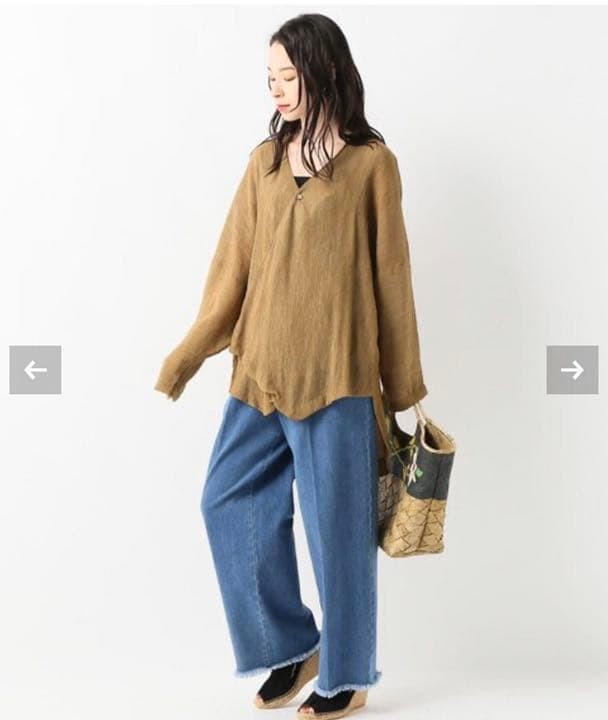 JOURNAL STANDARD BLACK CRANE Blouse Brown Free Size Long Sleeve