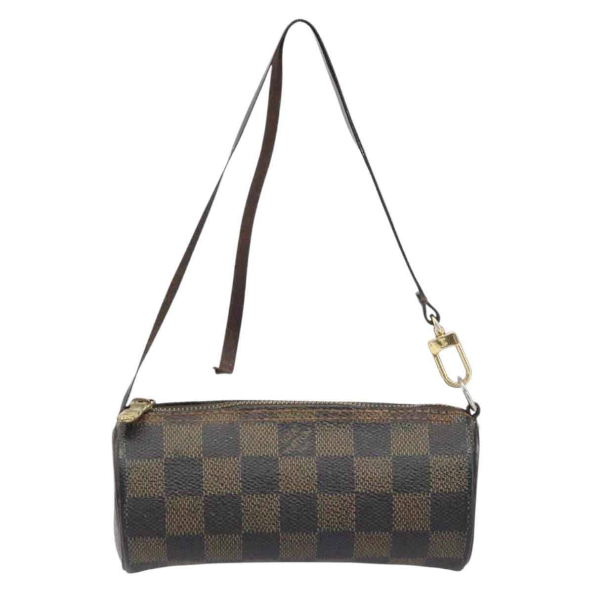 LOUIS VUITTON Damier Ebene Papillon Pouch LV Auth BA10869