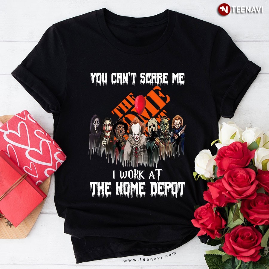 Halloween You Can’t Scare Me I Work At The Home Depot Horror Black Men’s T-Shirt
