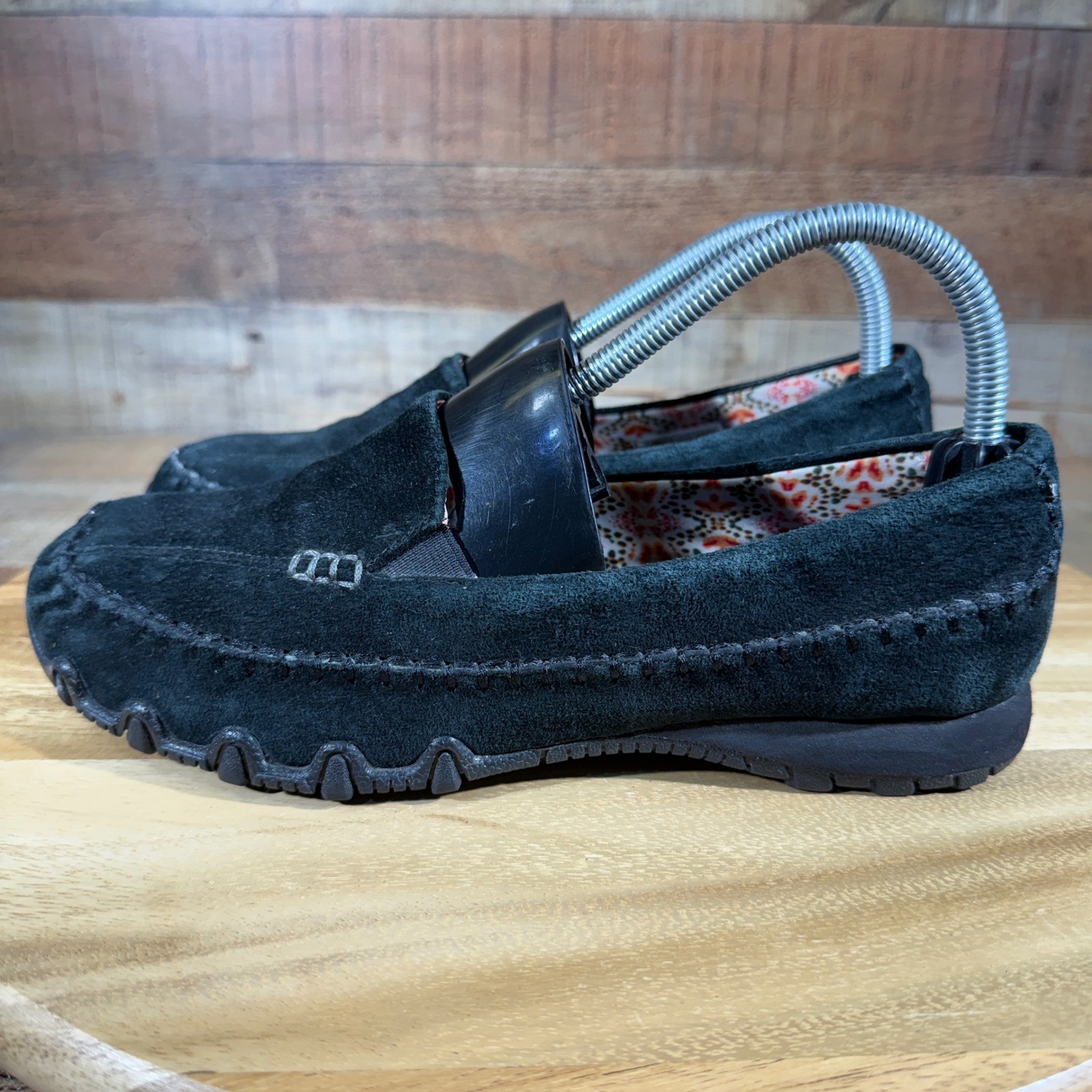 Skechers Loafers Womens 8.5 Extra Wide Black Shoes Bikers Pedestrian 48930EW