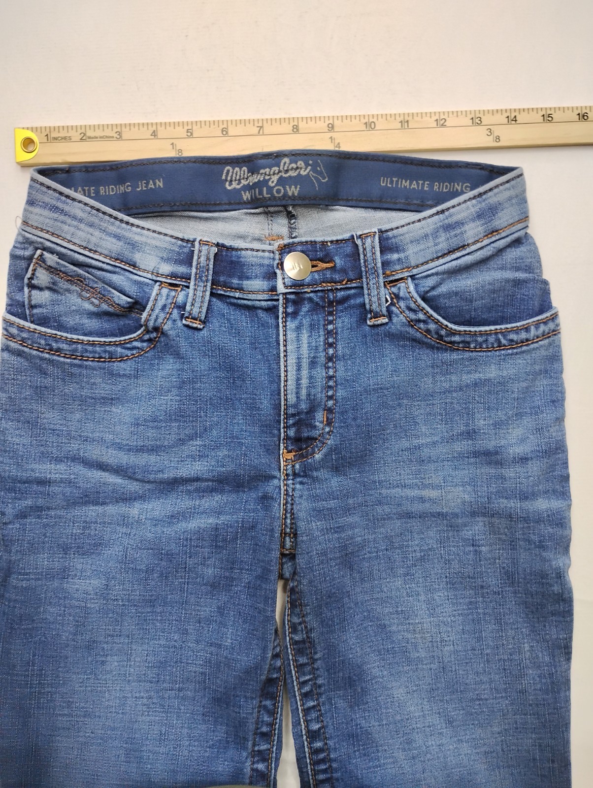 Wrangler Willow Bootcut Ultimate Riding Jeans Womens 8 Blue Denim Mid Rise