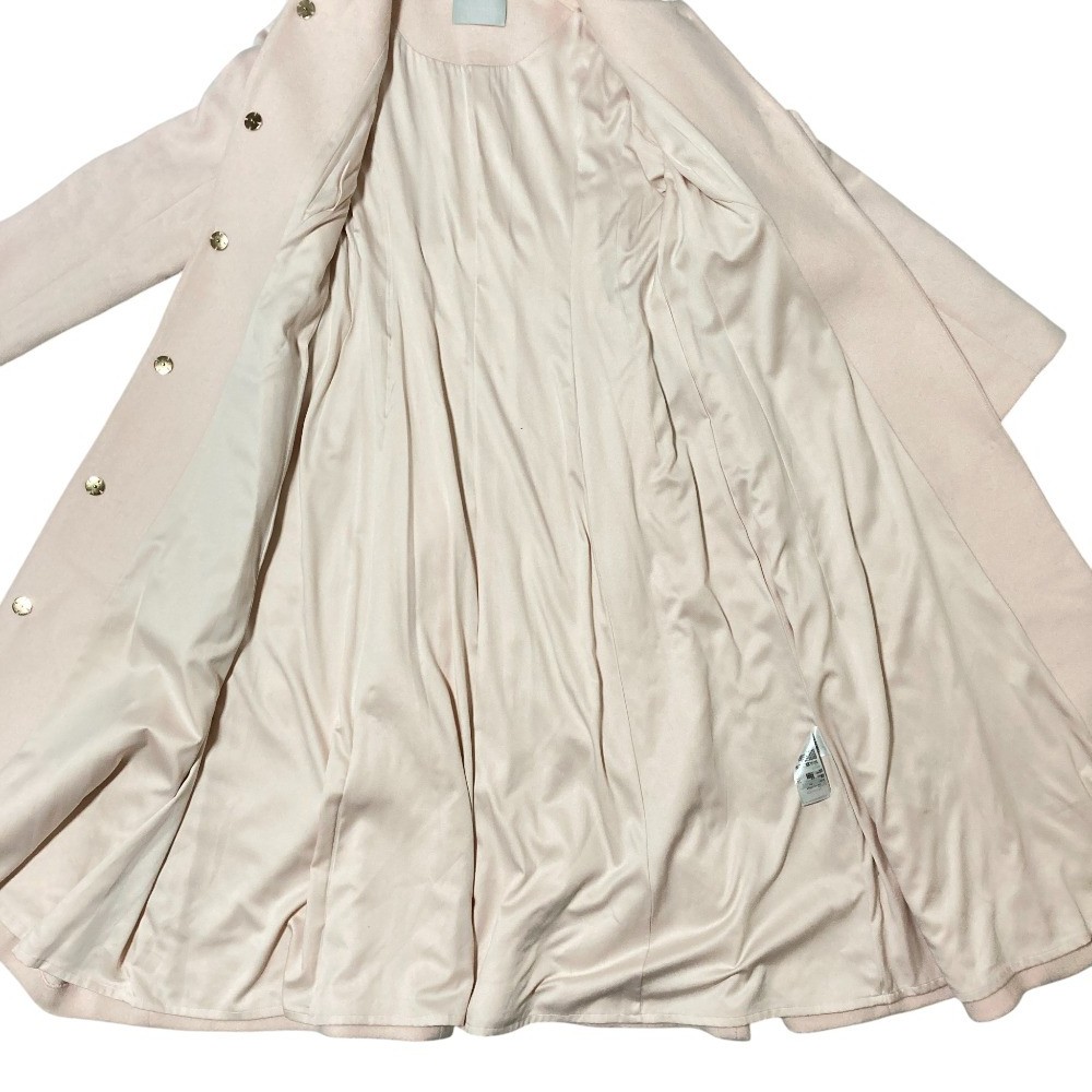 CELFORD Belted Collarless Coat CWFC225069 Size 36 Pink Women USED