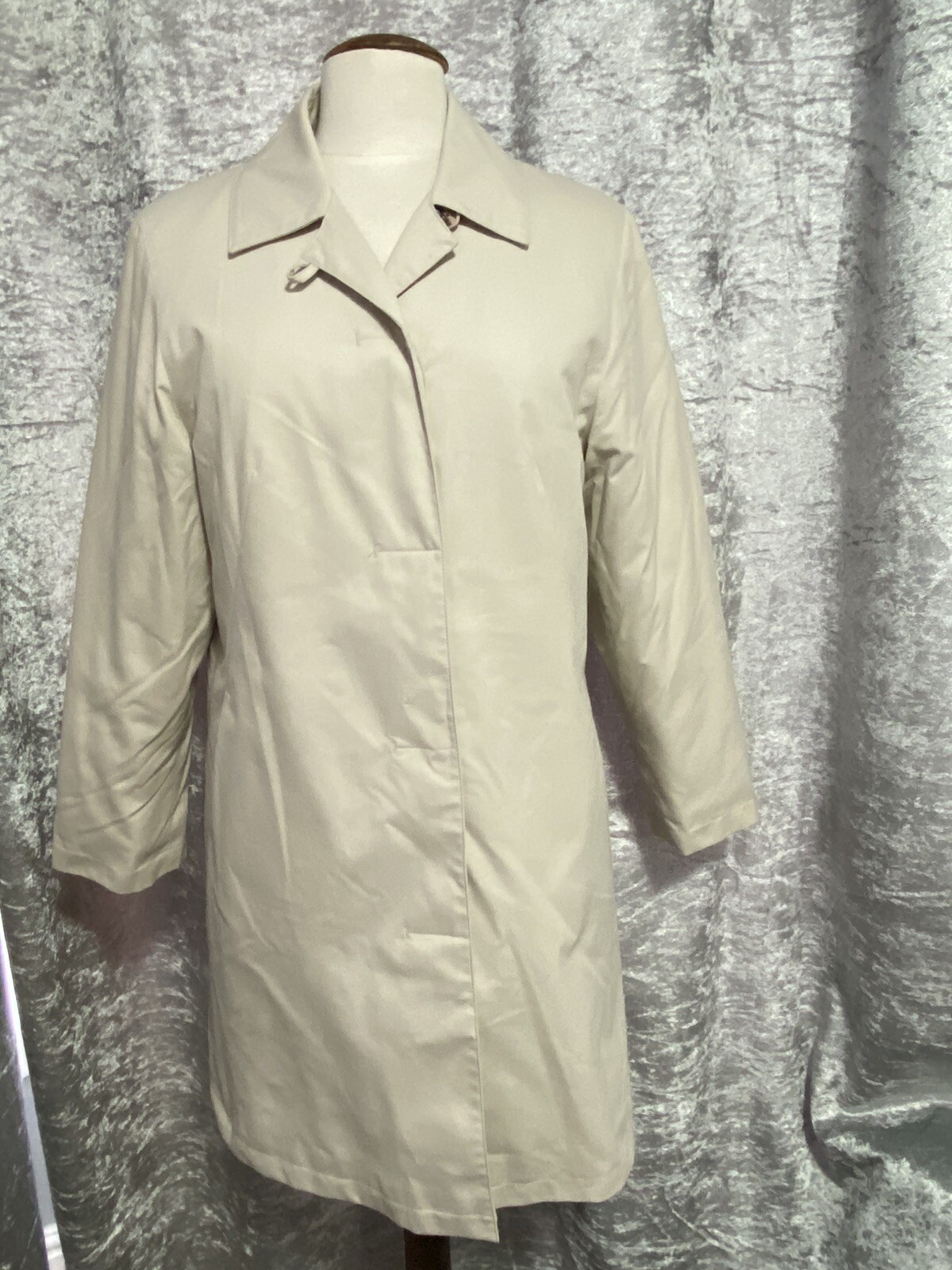 Four Seasons London Women’s Beige Trench Style Coat Size S Part Quilted