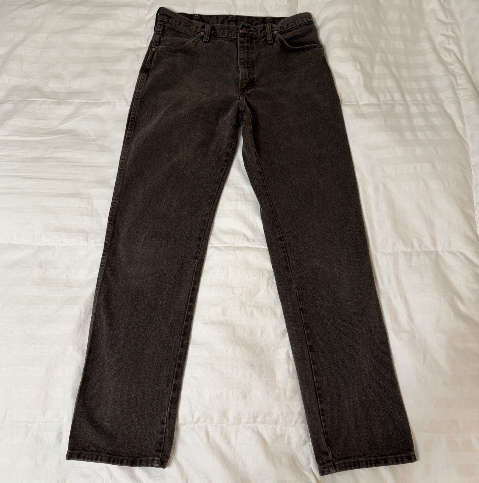 Wrangler Cowboy Cut Dark Wash Denim Straight Leg Regular Fit Jeans 33×34