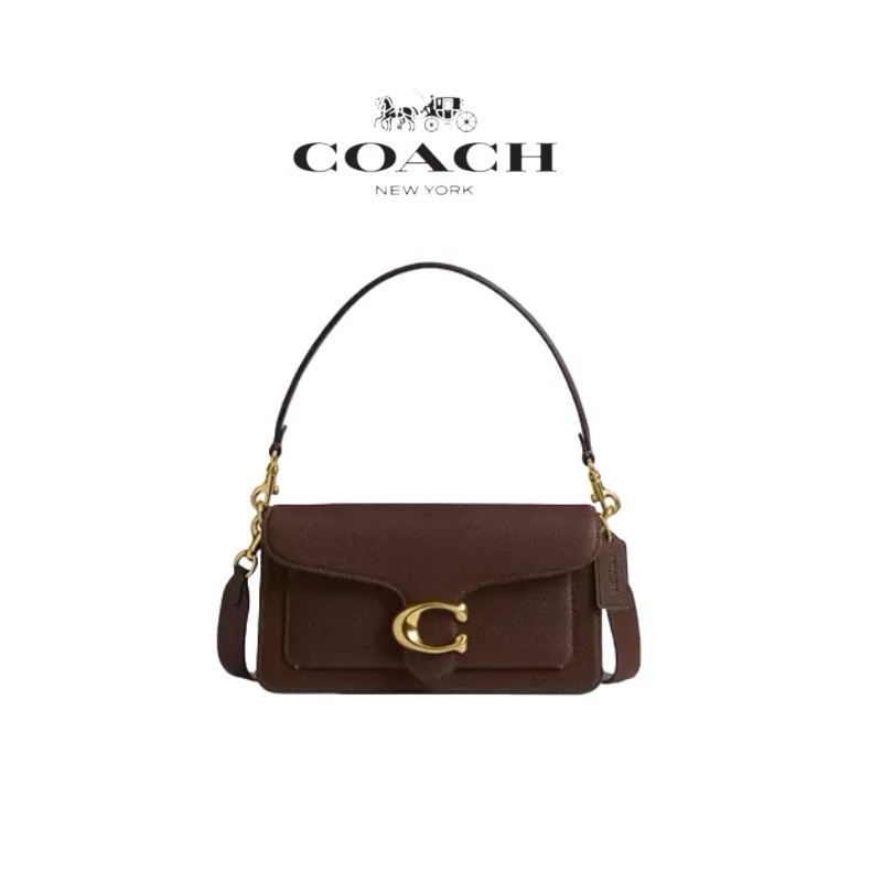 COACH Tabby Shoulder Bag 26 Polished Pebble Leather Maple New