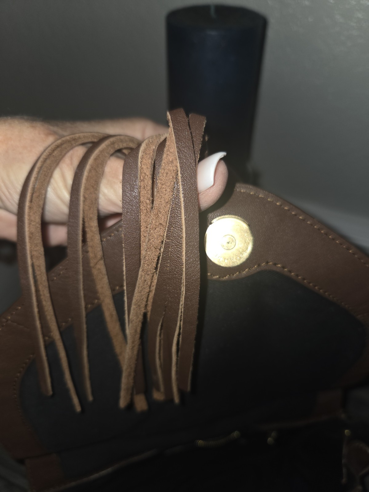 See by Chloe Brown Leather Shoulder/Crossbody Bag with Brass Hardware.