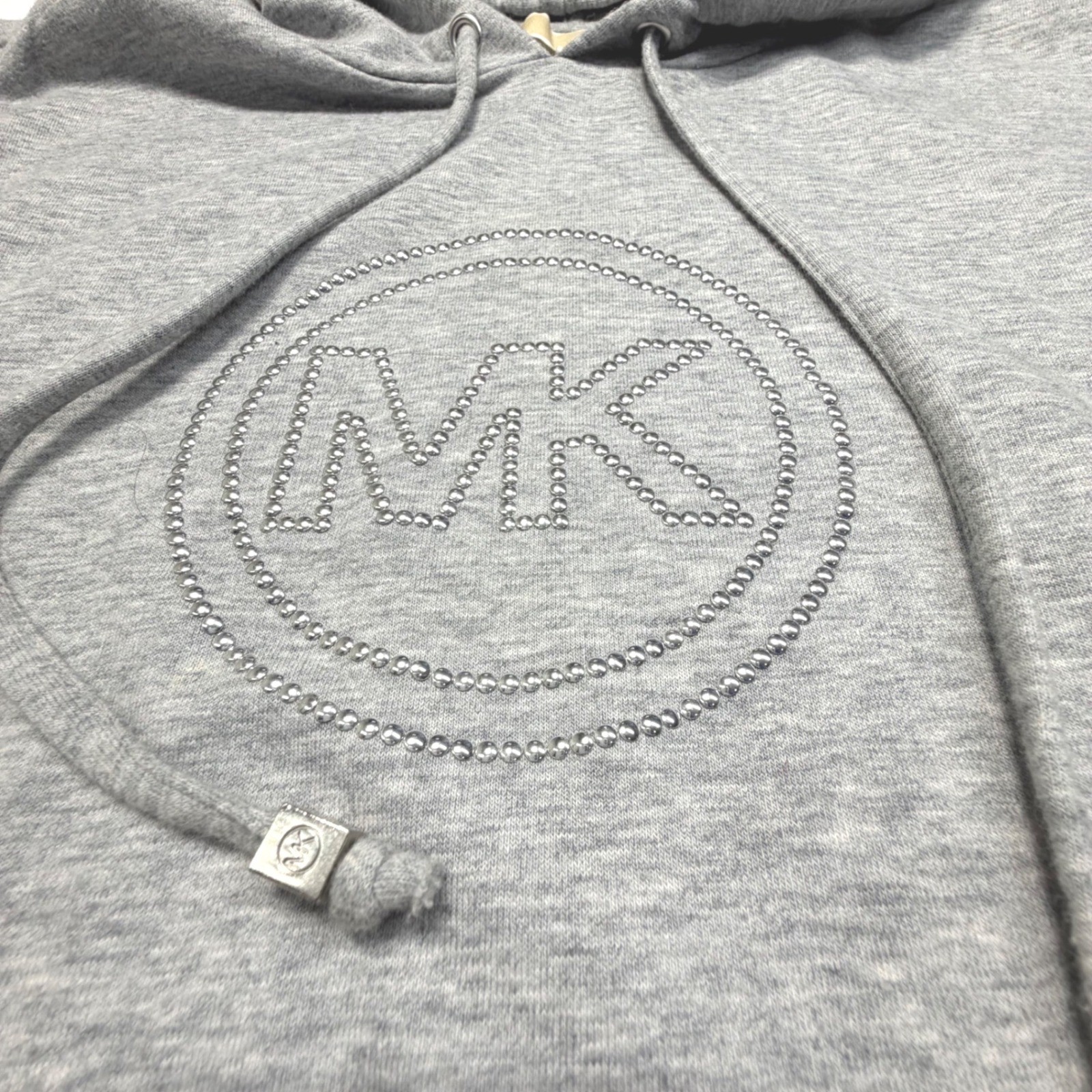 Michael Kors Rhinestone Logo Hoodie • Heather Gray Pullover • Women’s Medium