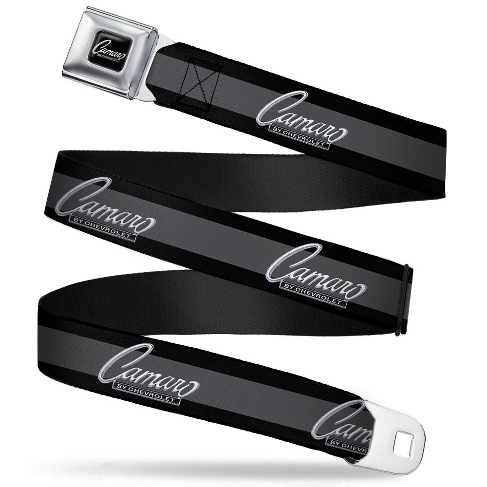 Seatbelt Belt – 1969 CAMARO BY CHEVROLET Emblem/Stripe Black/Gray/Silver – 1….