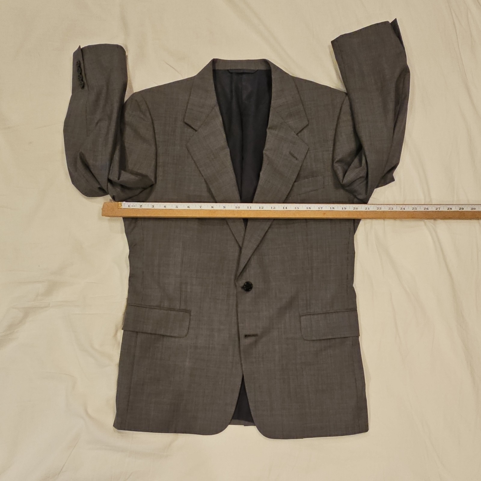Hickey Freeman Boardroom Mens 40R Blazer Gray Nailhead Wool Cashmere USA Mad