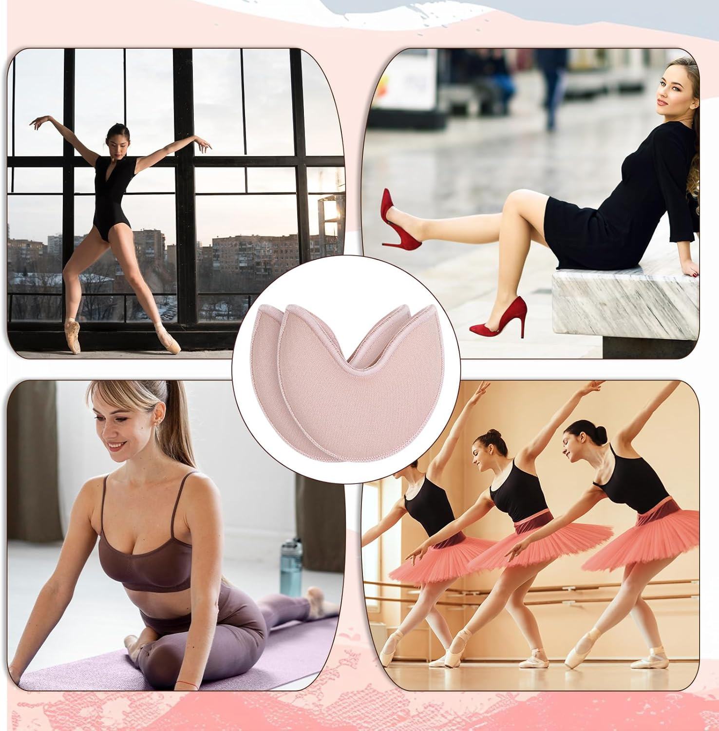 2Pairs Pointe Shoe Toe Pads, Toe Pad for Pointe Shoes, Ballet Toes Pad High Heel