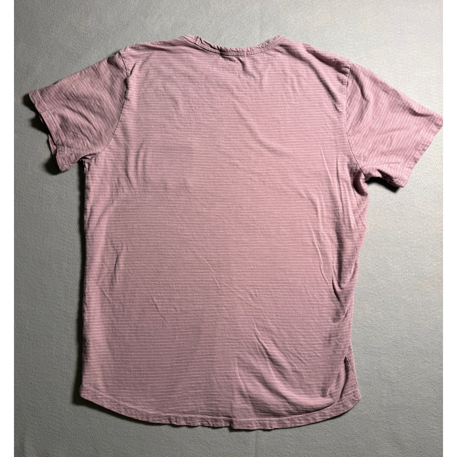 Marine Layer Pink and White Striped Crewneck Pocket T-Shirt Mens Size M/L