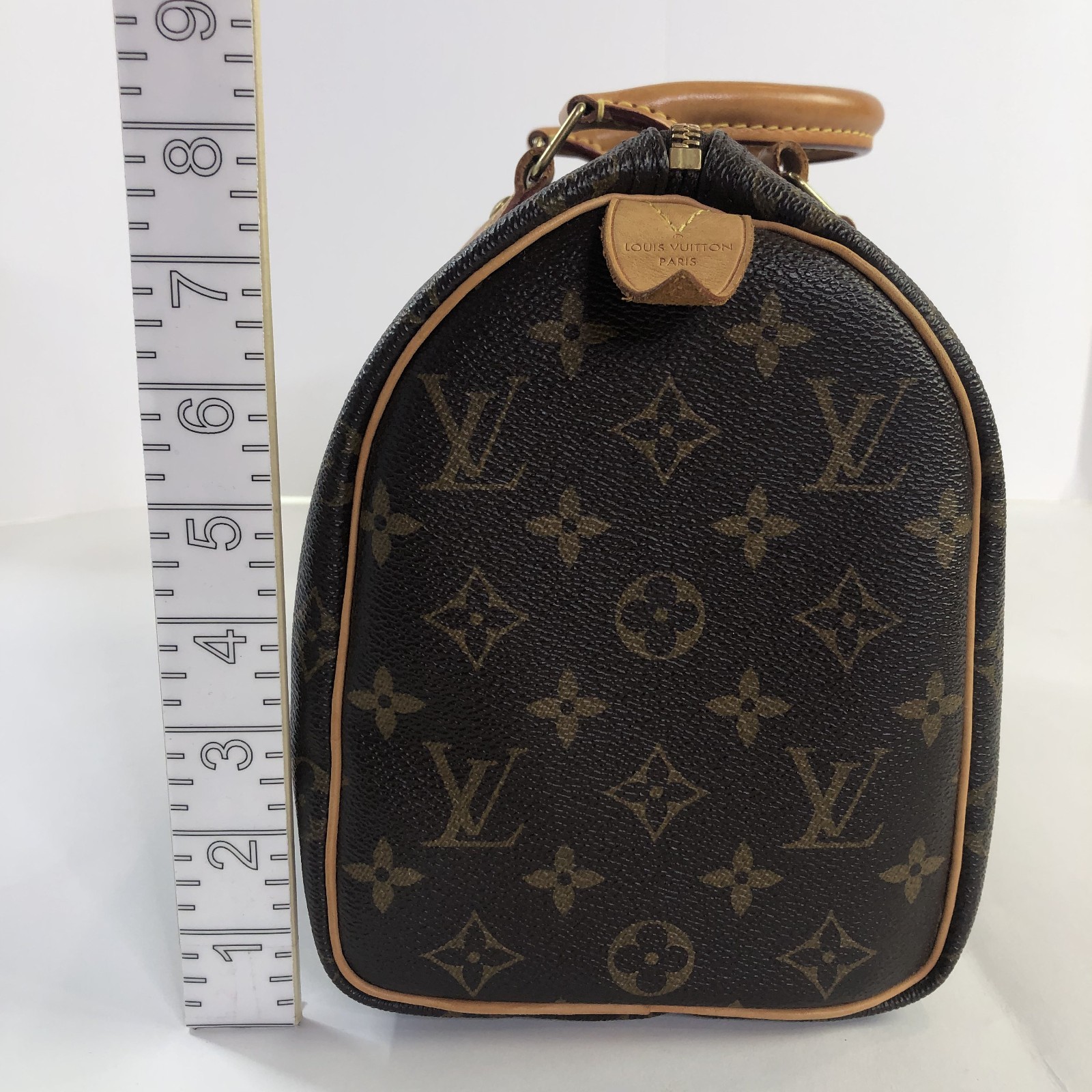 Louis Vuitton Monogram Speedy 25 Handbag Padlock/Keys Brown Made In US 2018