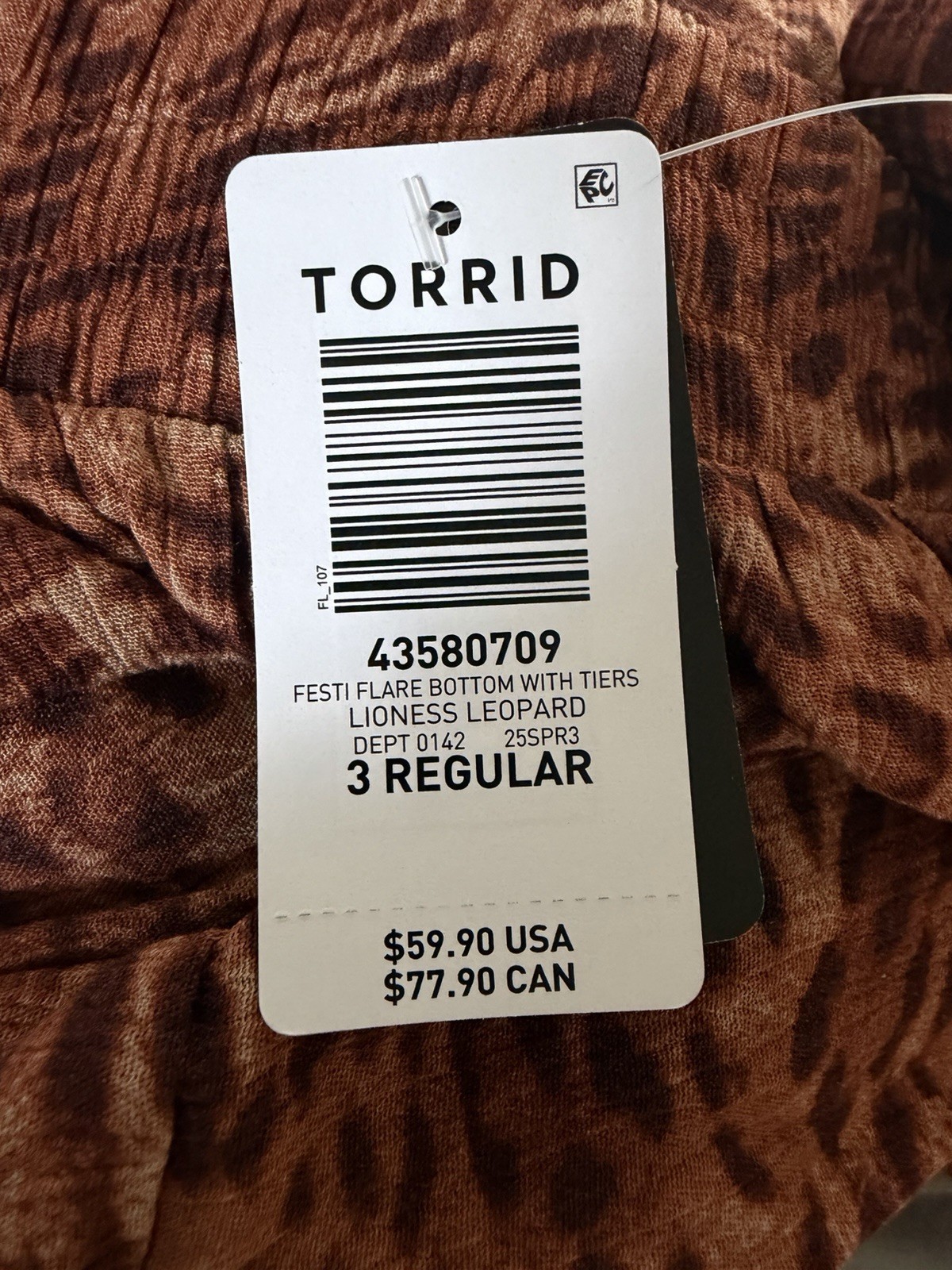 Torrid Festi Lioness Leopard 2 Piece Set Halter Top & Flare Tiered Pants 3X NWT