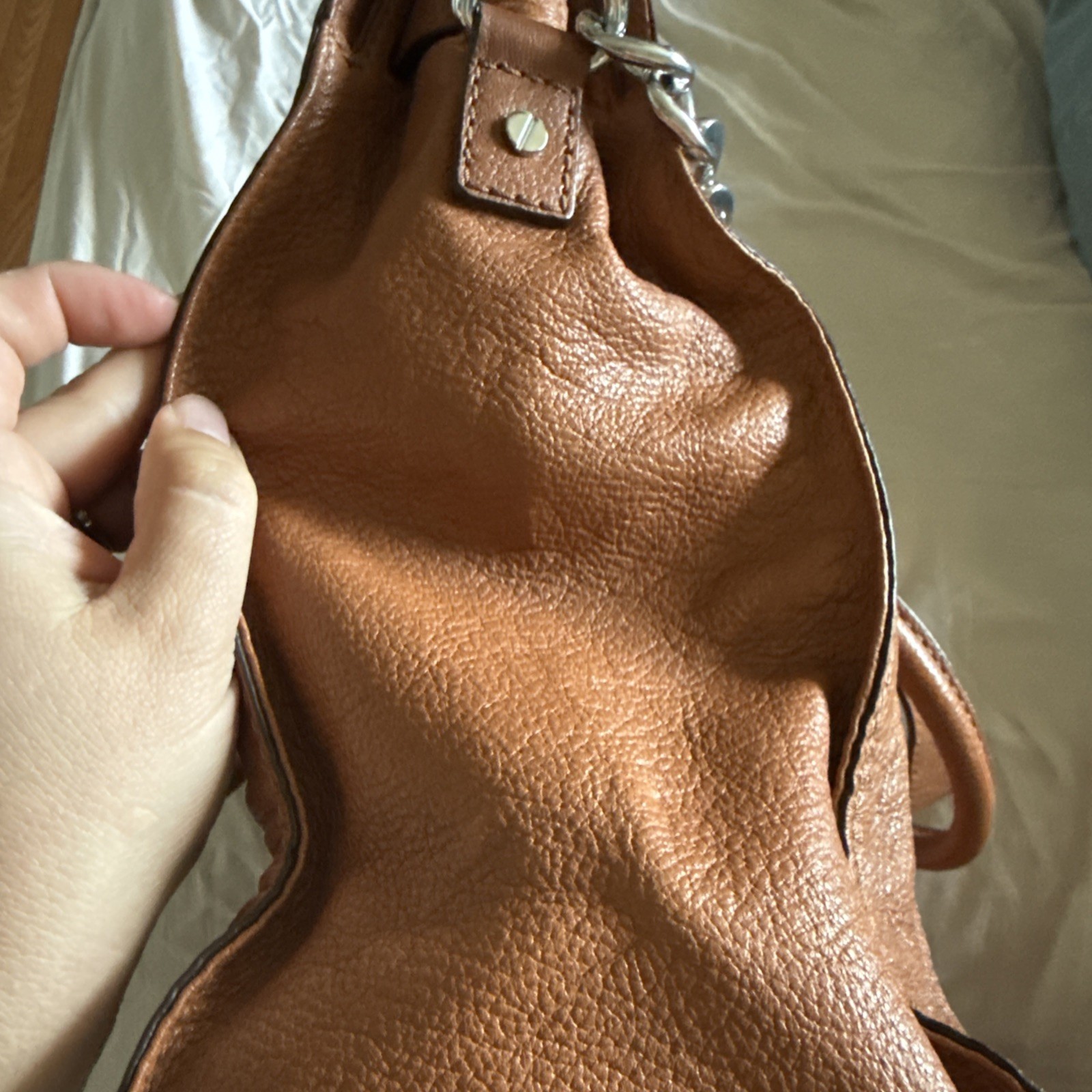 Michael Kors Hamilton Large Saffiano Leather Large Tote ShoulderBag Camel Brown