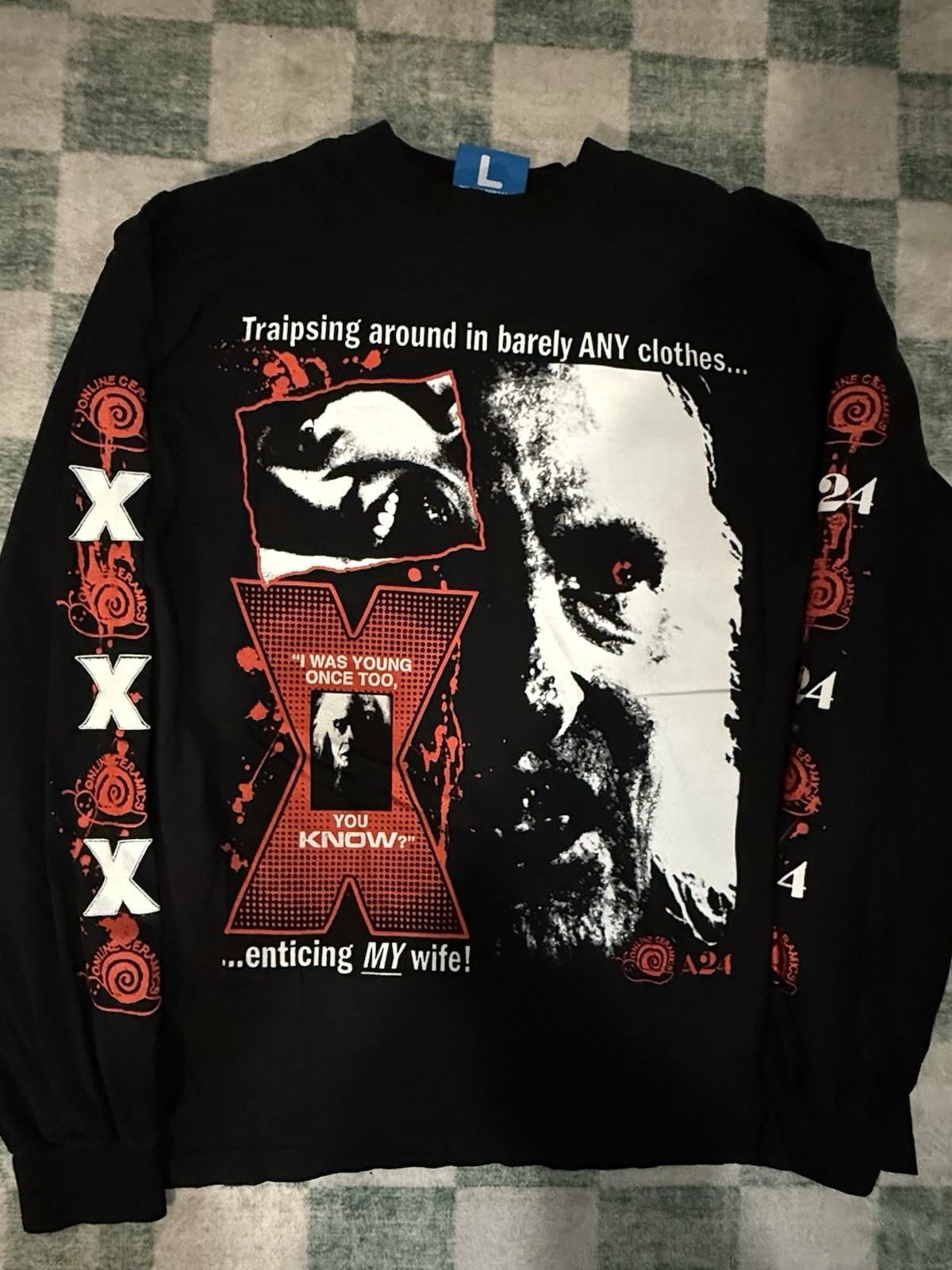 2022 A24 Online Ceramics X Ti West Horror Movie Promo Longsleeve Shirt Large