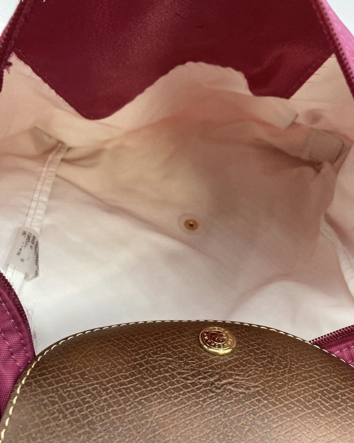 Authentic longchamp backpack le pliage pink