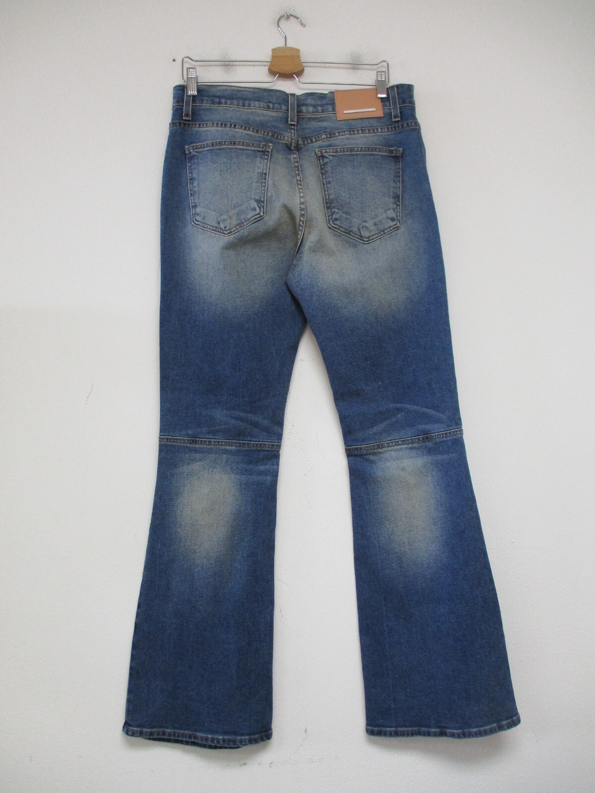 First Row Men’s Jeans 34 Blue Denim Distressed Designer Bootcut 34×33