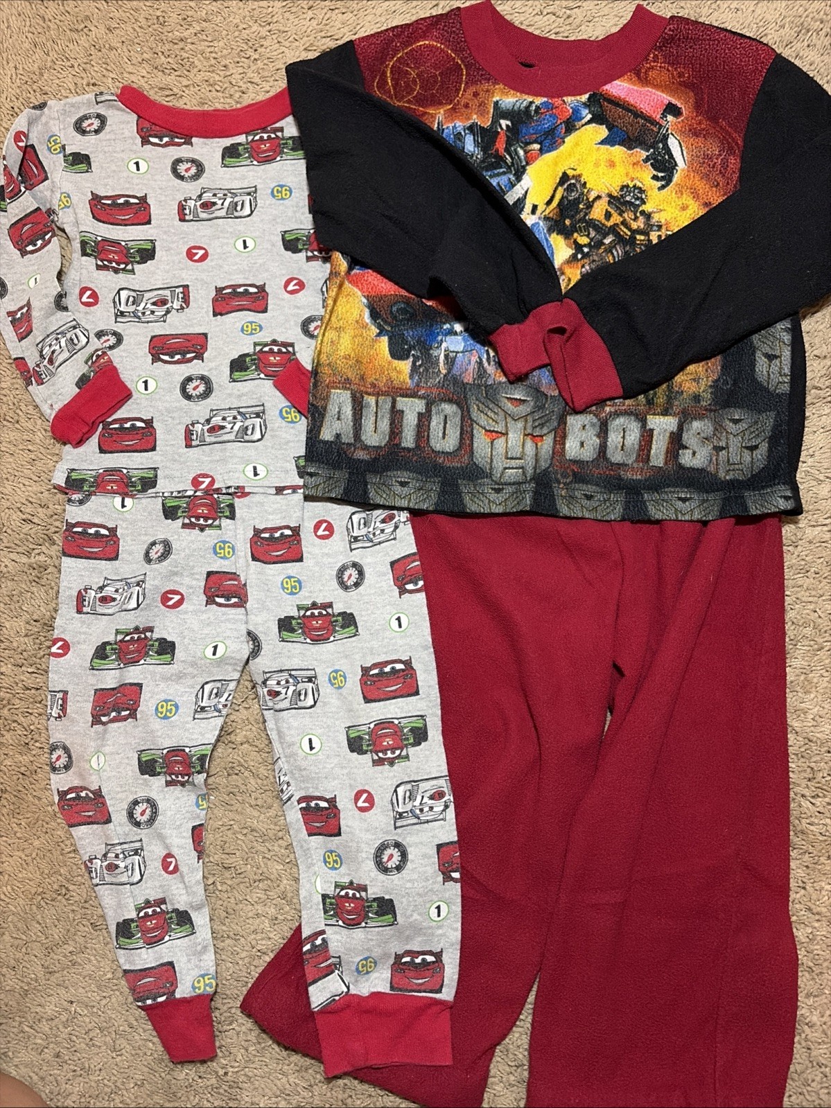 Boys Cars Character And Transformers Character Pajamas Set Of 2 Size 4T