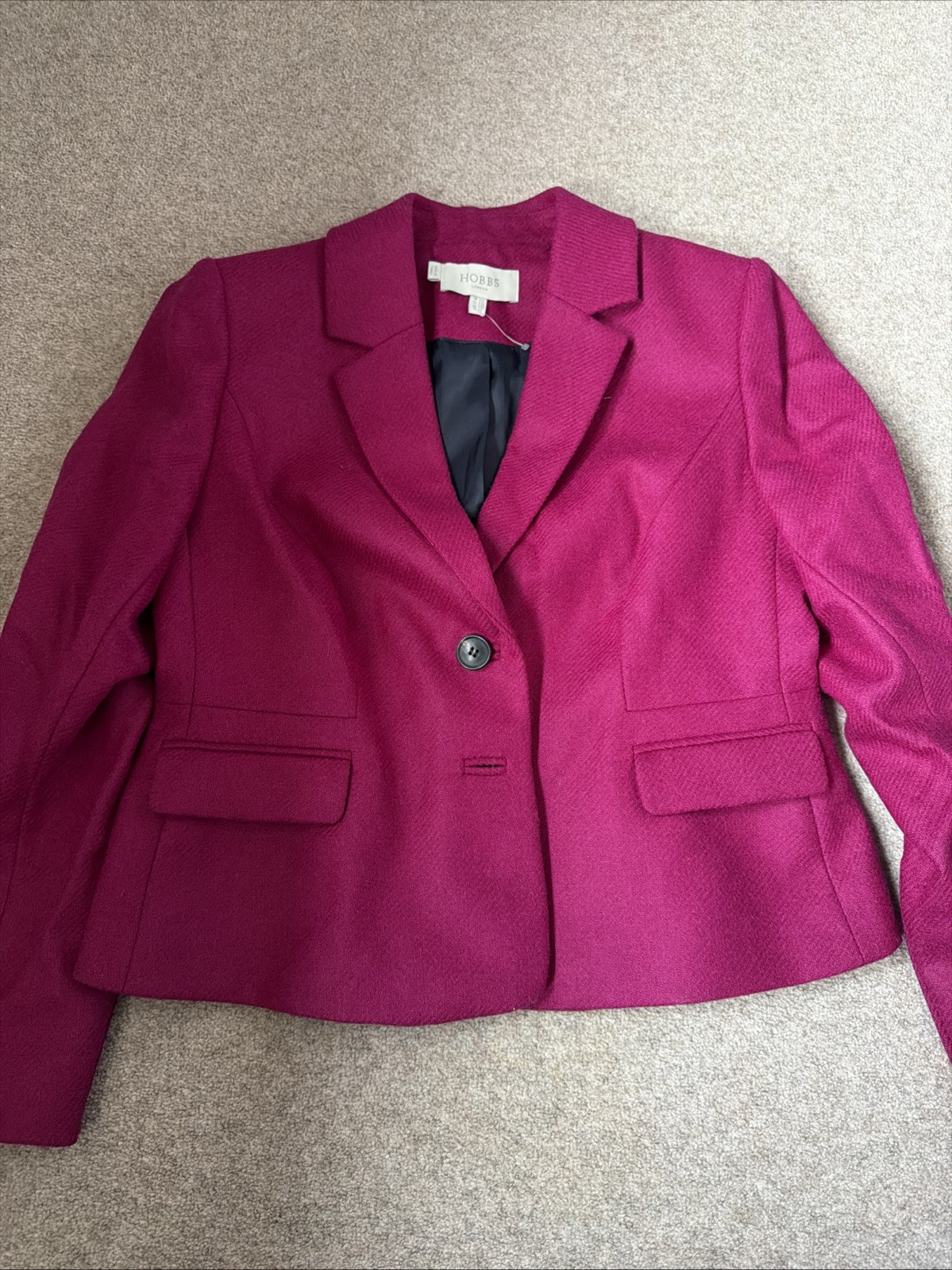 Hobbs Blake 100% Wool Jacket Blazer Bright Pink Size Uk 12 New Without Tags