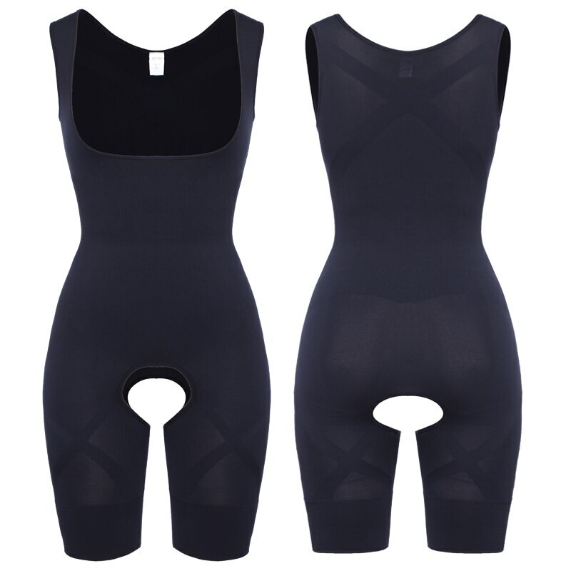 Women Full Body Shaper Open Bust Tummy Control Waist Trainer Bodysuit Underwear