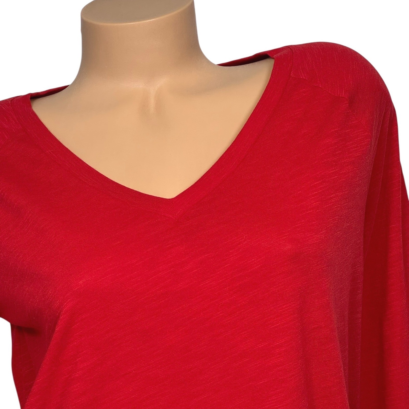 Victoria’s Secret PINK Long Sleeve V-Neck T-Shirt 2 Pack Red Neon Pink XS NEW